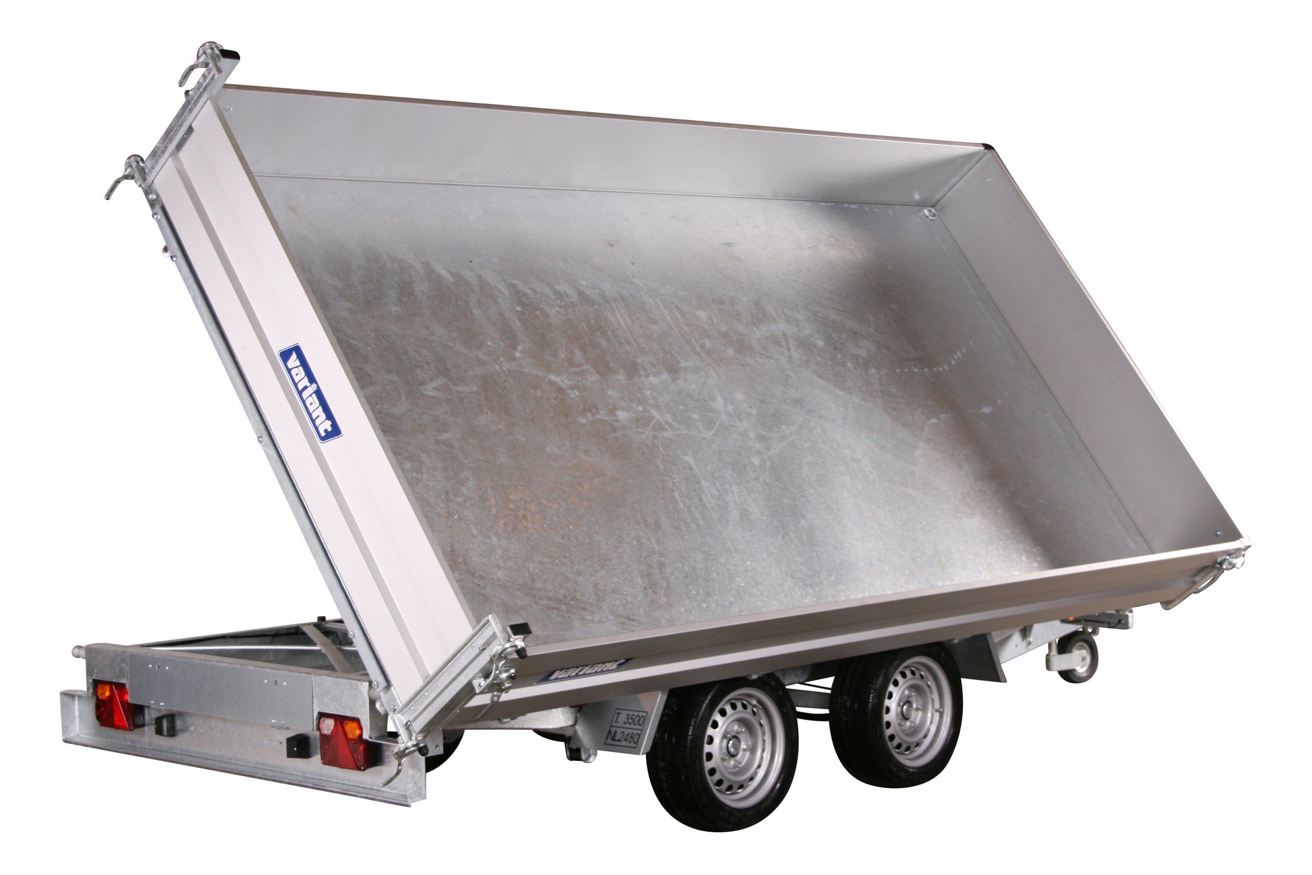 Variant 3519 TB Tiptrailer | Aluminium/Stål | Ladmål 361 x 185 x 35 cm | 3500 kg